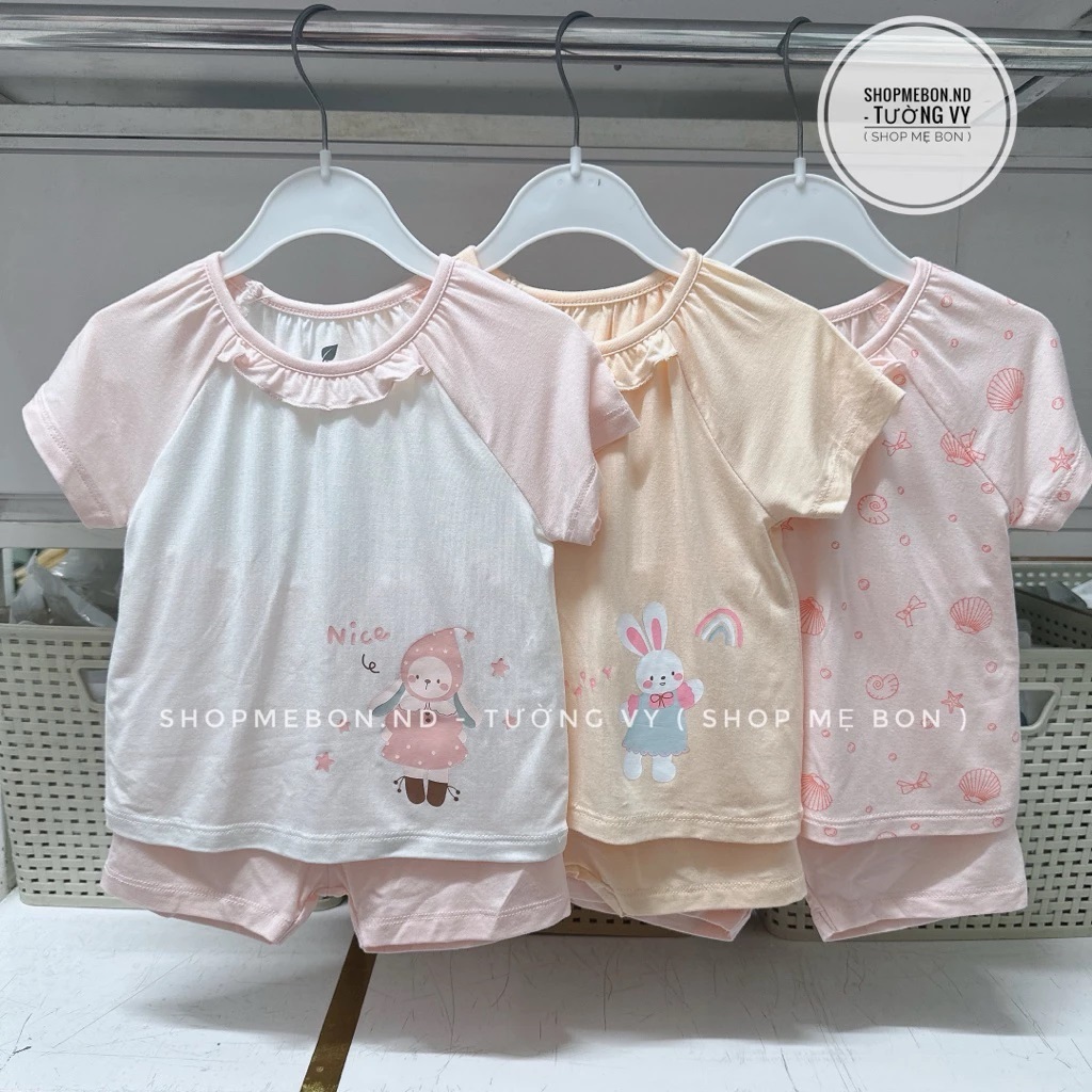 [Lullaby/Genuine] Lullaby ชุดเสื้อผ้าแขนสั้นทําจากใยไผ่คุณภาพสูงสําหรับเด็กผู้หญิง