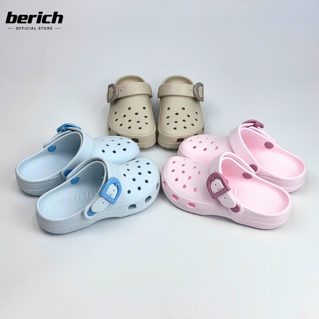 [GIVE CHARM] BERICH Summer Beach Unisex Classic Enamel Buckle, รองเท้าแตะน้ําหนักเบาทําจากวัสดุ EVA 
