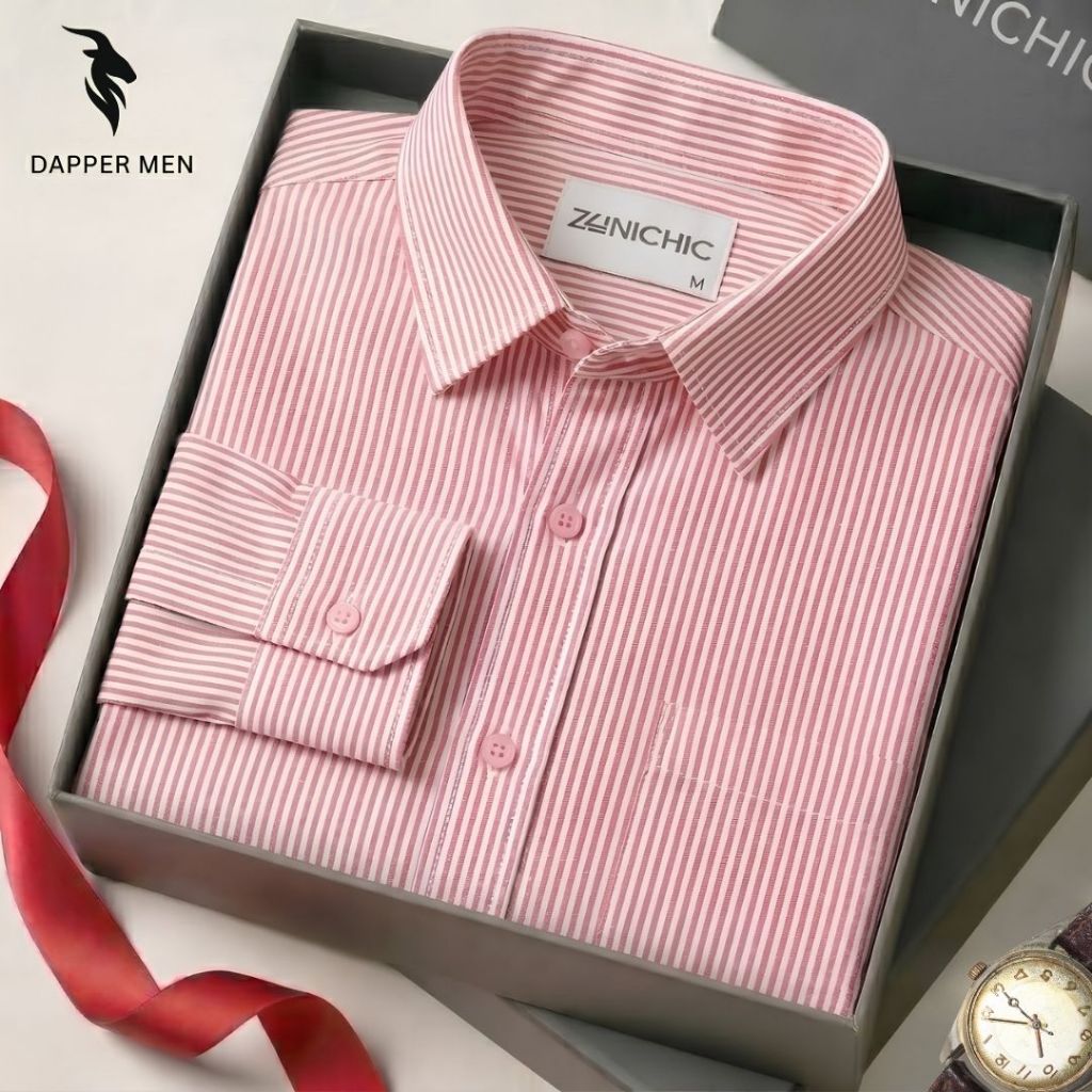 (มาใหม่) Oxford เสื้อเชิ้ตผู้ชายสไตล์เริ่มต้นหลวมแขนยาวการดูดซึมดีพร้อมกระเป๋า Dapper Man SMKDPD686