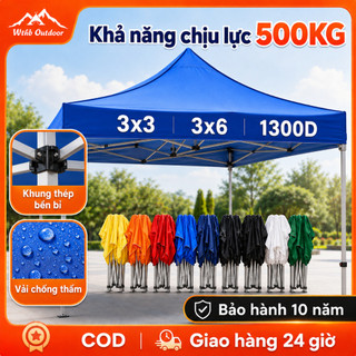 Nhà Bạt Di Động Gấp Gọn 3M X 3M; 3M x 6M Che Nắng Mưa Ngoài Trời, Khung Thép Sơn Tĩnh Điện