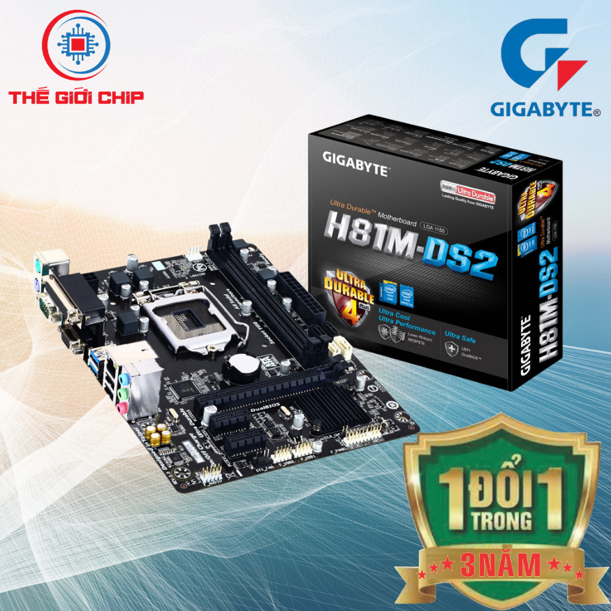 เมนบอร์ด (บอร์ดหลัก) Gigabyte GA-H81M-DS2 ฉันเหมือนใหม่ BOX 36 เดือนโดยซัพพลายเออร์