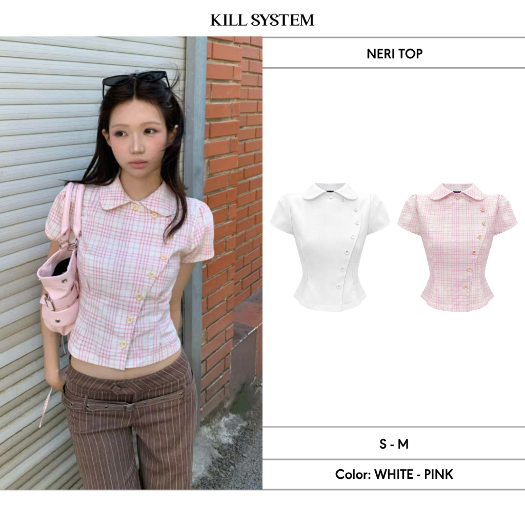 NERI - KILL SYSTEM เสื้อเชิ้ตกระดุมไขว้ผู้หญิง
