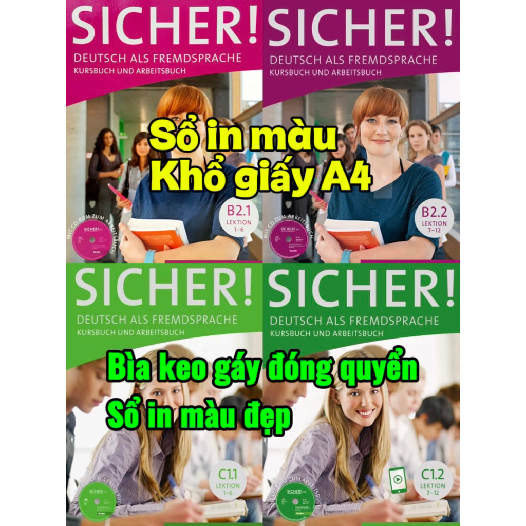 สมุดสี - สมุด Sicher B2.1 / B2.2 / C1.1 / C1.2 / สมุด KB และ AB / พิมพ์สีตามความต้องการ / ขนาดกระดาษ A4