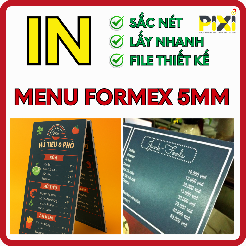 PREMIUM 5MM FORMEX MENU BOARD - SHARP PRINTING, MANY SIZES