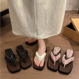 dép kẹp,dép xỏ ngón nữ mùa hè họa tiết chấm bi (đế xuồng)_phong cách hàn quốc trẻ trung êm chân