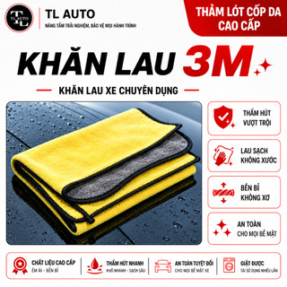 Khăn lau xe chuyên dụng ô tô lau bếp lau kính Microfiber siêu thấm không bị sơ rối 2 lớp, hàng chính hãng TL Auto