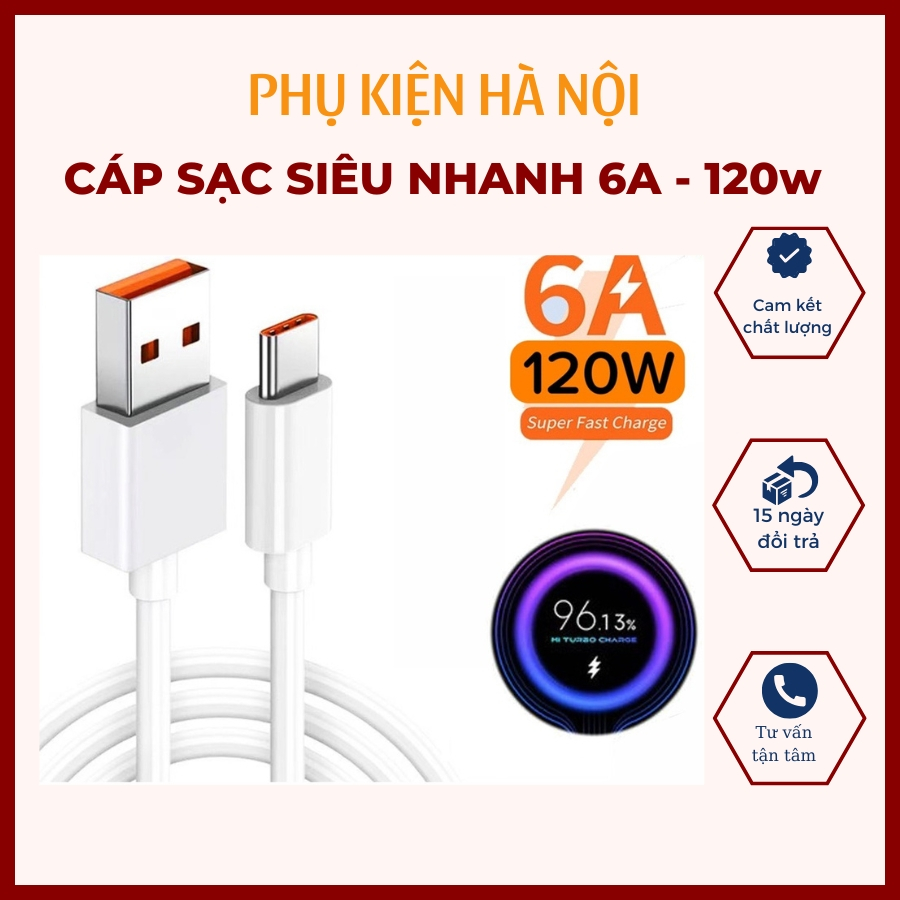สายชาร์จเร็ว 120w(6A), 67w, 55w, 33w, 18w Turbocharger สําหรับ Xiaomi, สายชาร์จ Xiaomi Fast, 120w