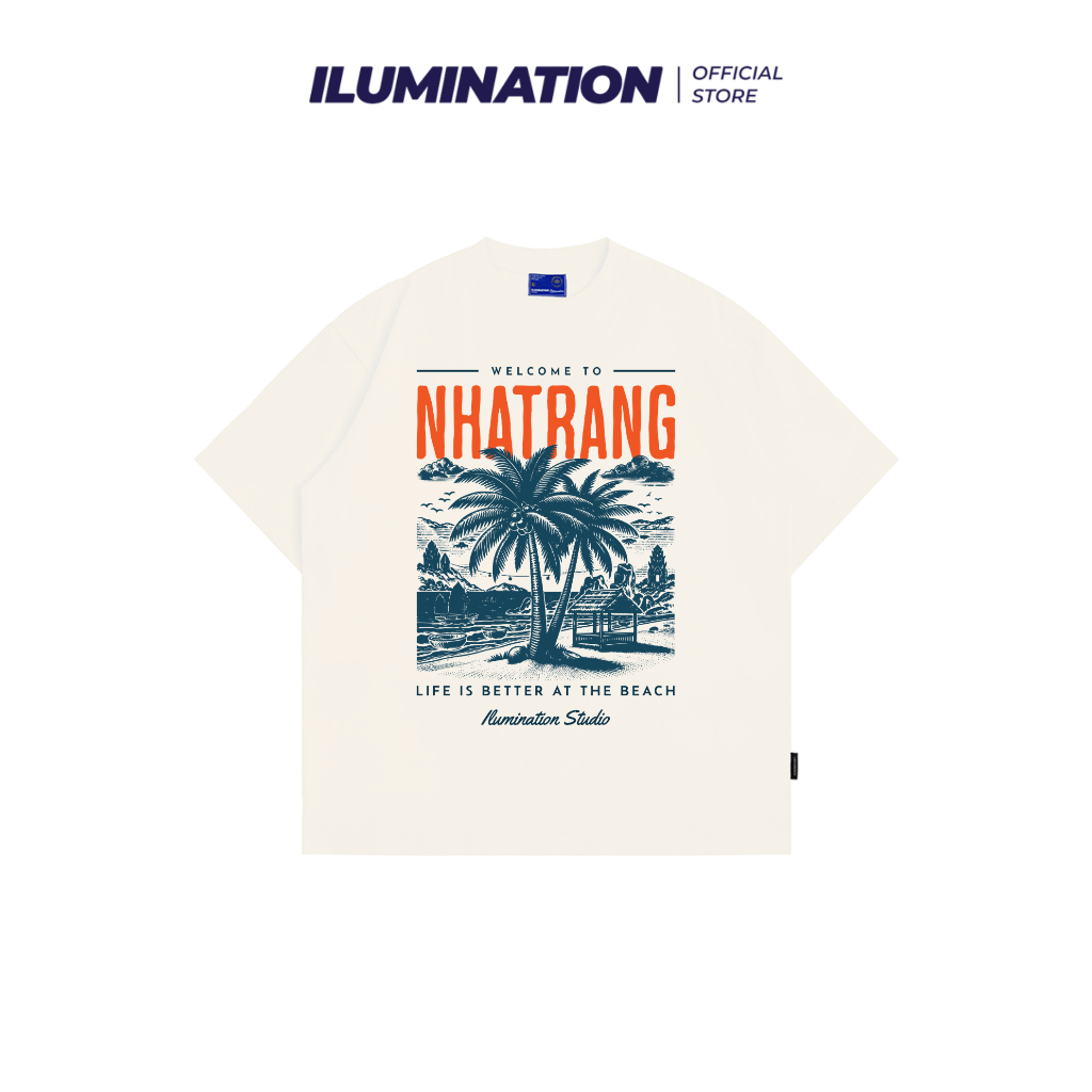 ILUMINATION Nha Trang Travel เสื้อยืด unisex สําหรับผู้ชายและผู้หญิง ทรงหลวม ผ้าคอตตอน 100% ใส่เย็นส