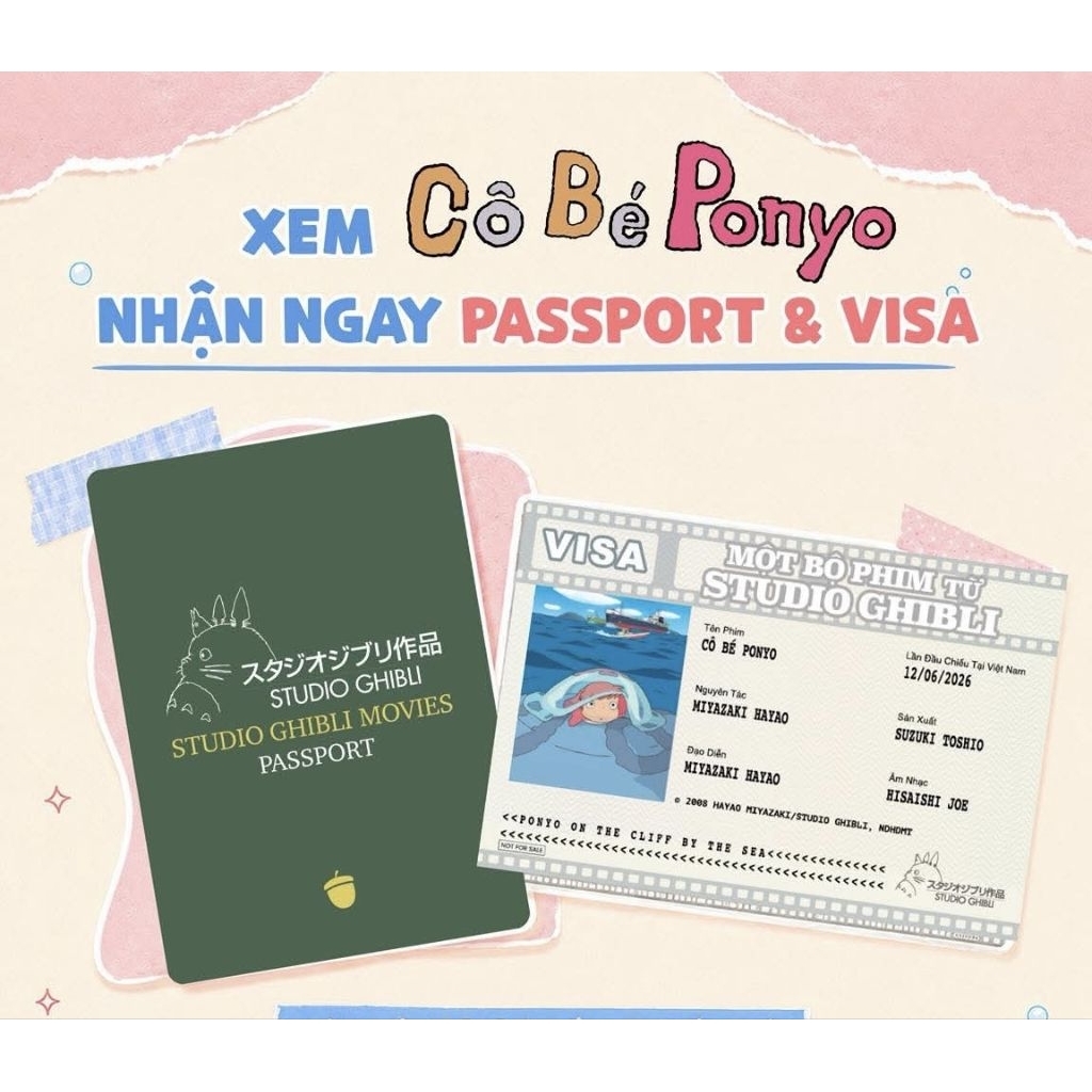 [ CGV + GHIBLI STUDIO] Visa Ponyo Visa Ponyo Ghibli CGV - โปสการ์ด GHIBLI CGV