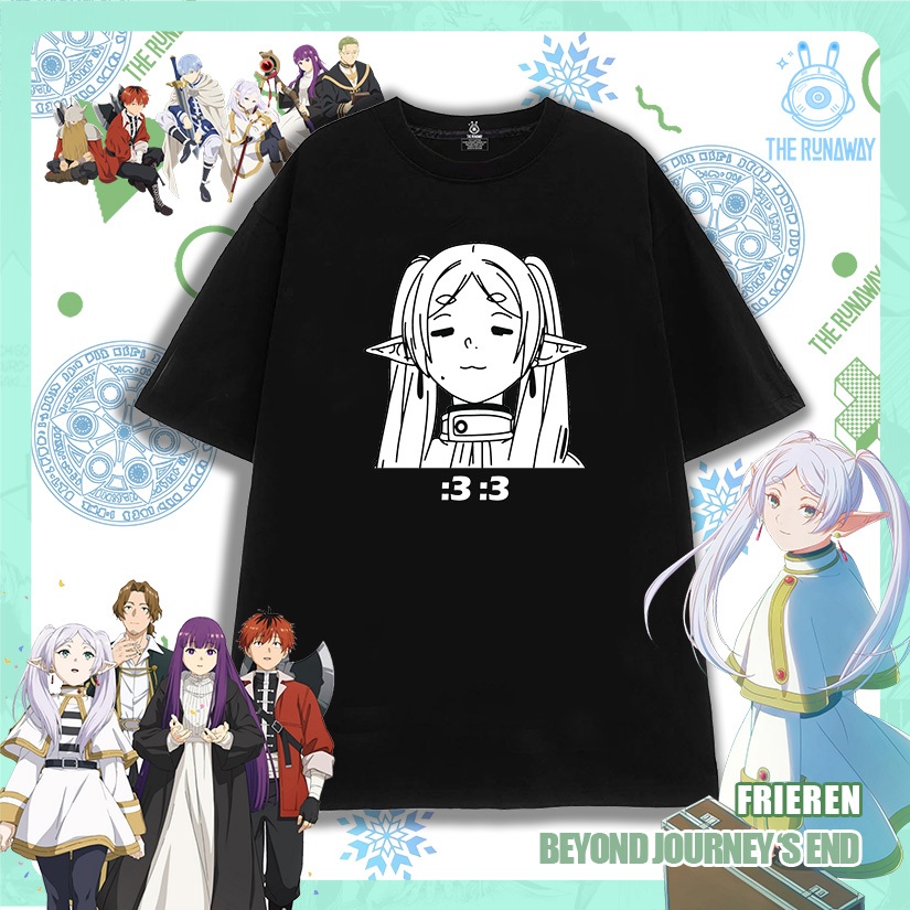 Frieren: Beyond Journeys End: เสื้อยืด Frieren - ผ้าฝ้าย 100% สําหรับผู้หญิง / ผู้ชาย โดย The Runawa