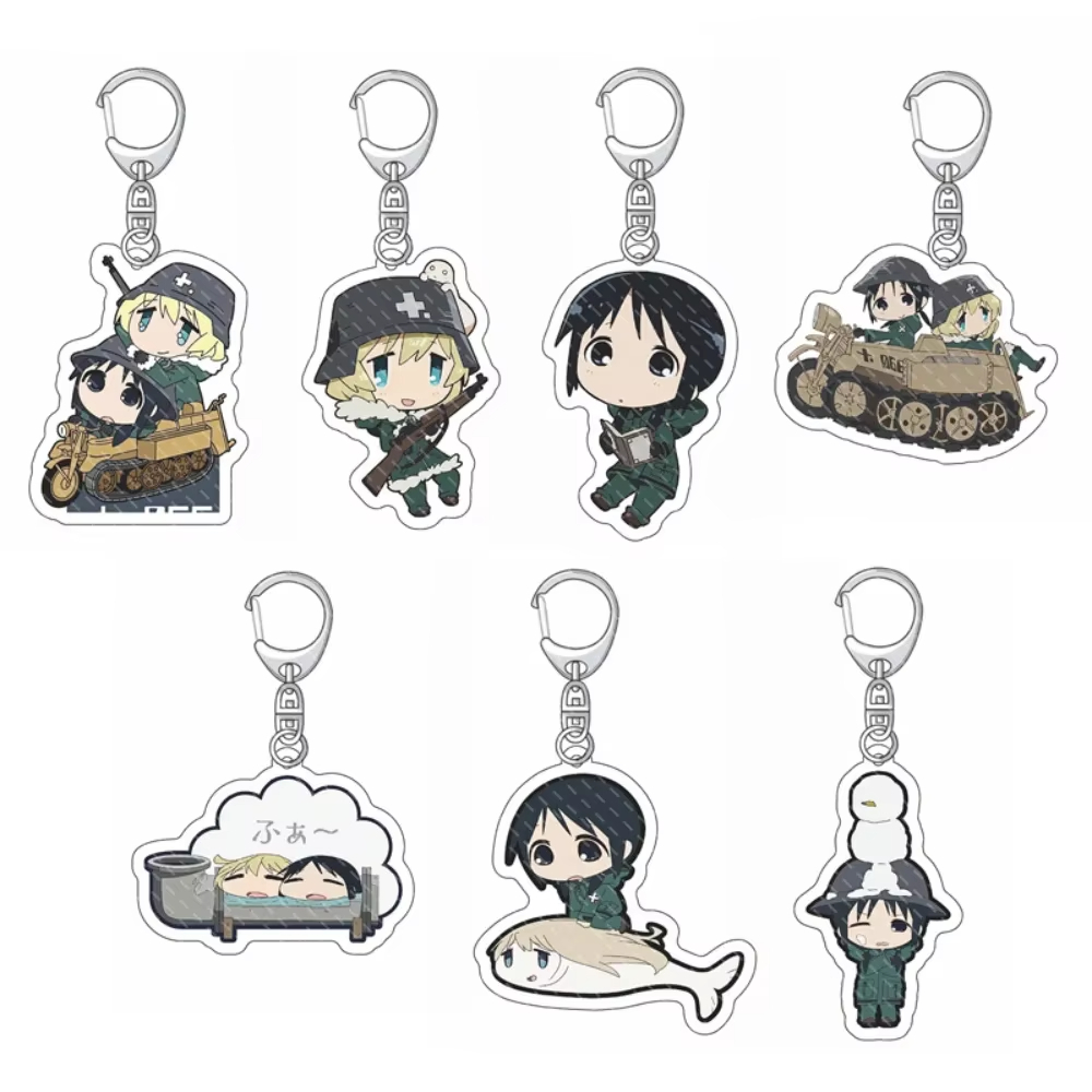พวงกุญแจ Anime Girl Last Tour Kawaii Chito and Yuri พร้อมตัวการ์ตูน