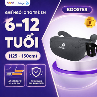 Ghế Ngồi Ô Tô Cho Bé BABYRO BOOSTER, Ghế Ô Tô Cho Bé Chuẩn R129 i-Size Ghế Nâng Chiều Cao Cho Trẻ Em 6-12 Tuổi 125-150cm