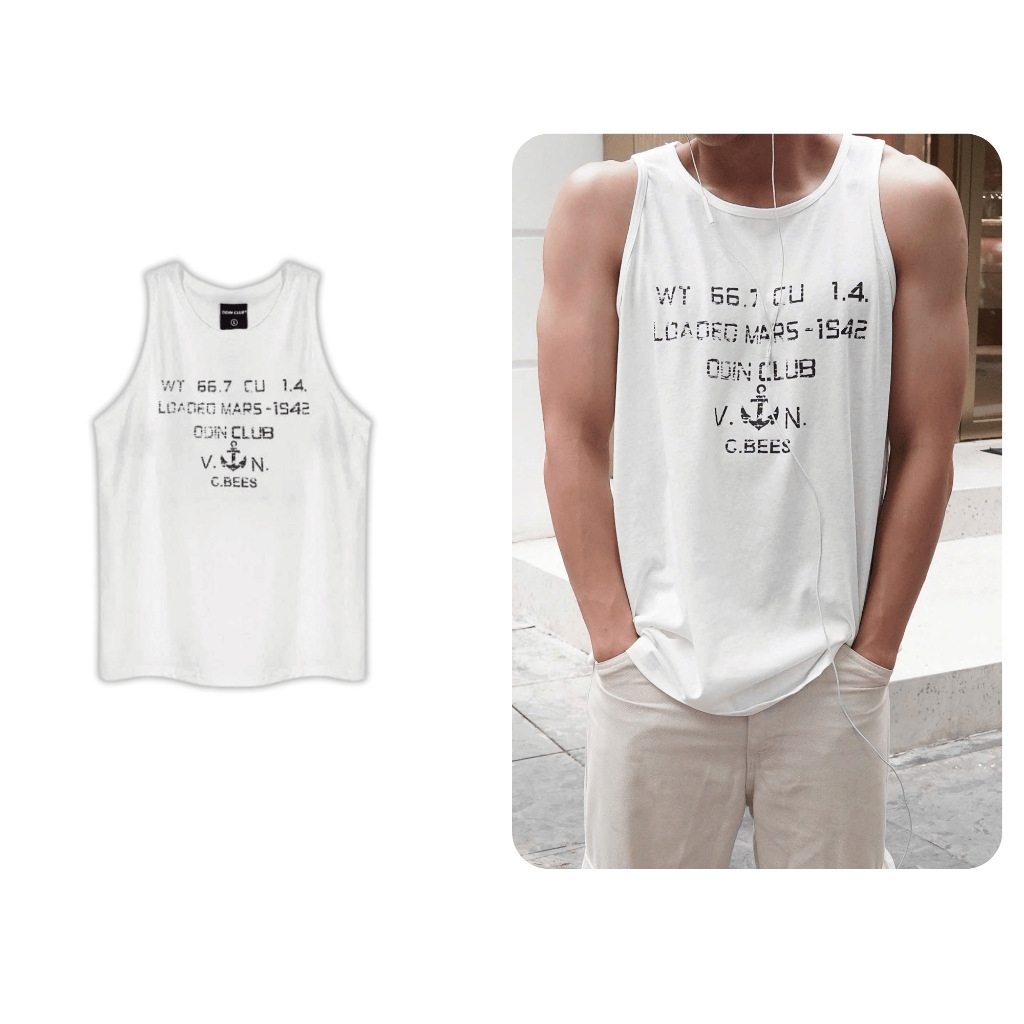 ODIN CLUB Cam Ranh Tanktop เสื้อกล้ามรัดรูปผู้ชายทําจากผ้ากระดาษหน้าด้าน
