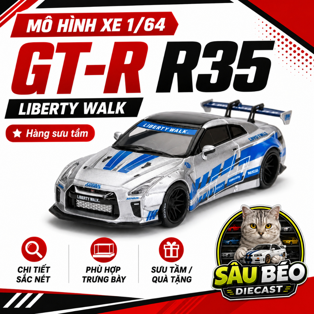 ET รถรุ่น Nissan LBWK GTR R35 สเกล 1:64 | Nissan GTR35 FastnFurios