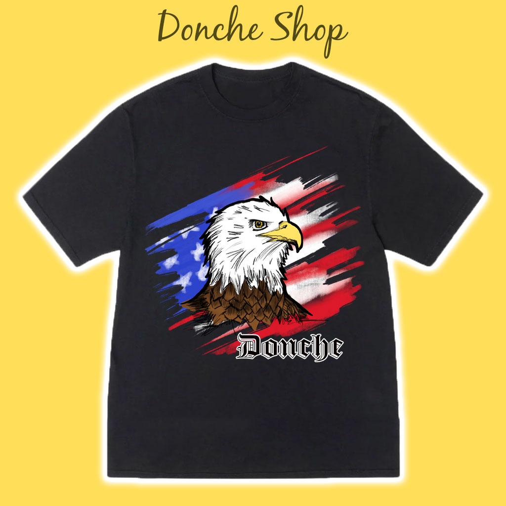 USA Eagle เสื้อยืดผสมสี Unisex รูปแบบสําหรับผู้ชายและผู้หญิงผ้าฝ้ายคุณภาพสูง USA เสื้อยืด 582599