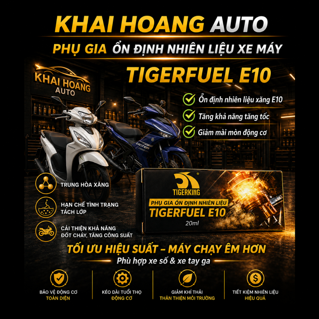 โคลง FUEL - สารเติมแต่งสําหรับน้ํามันเบนซิน E10 - TIGER FUEL E10