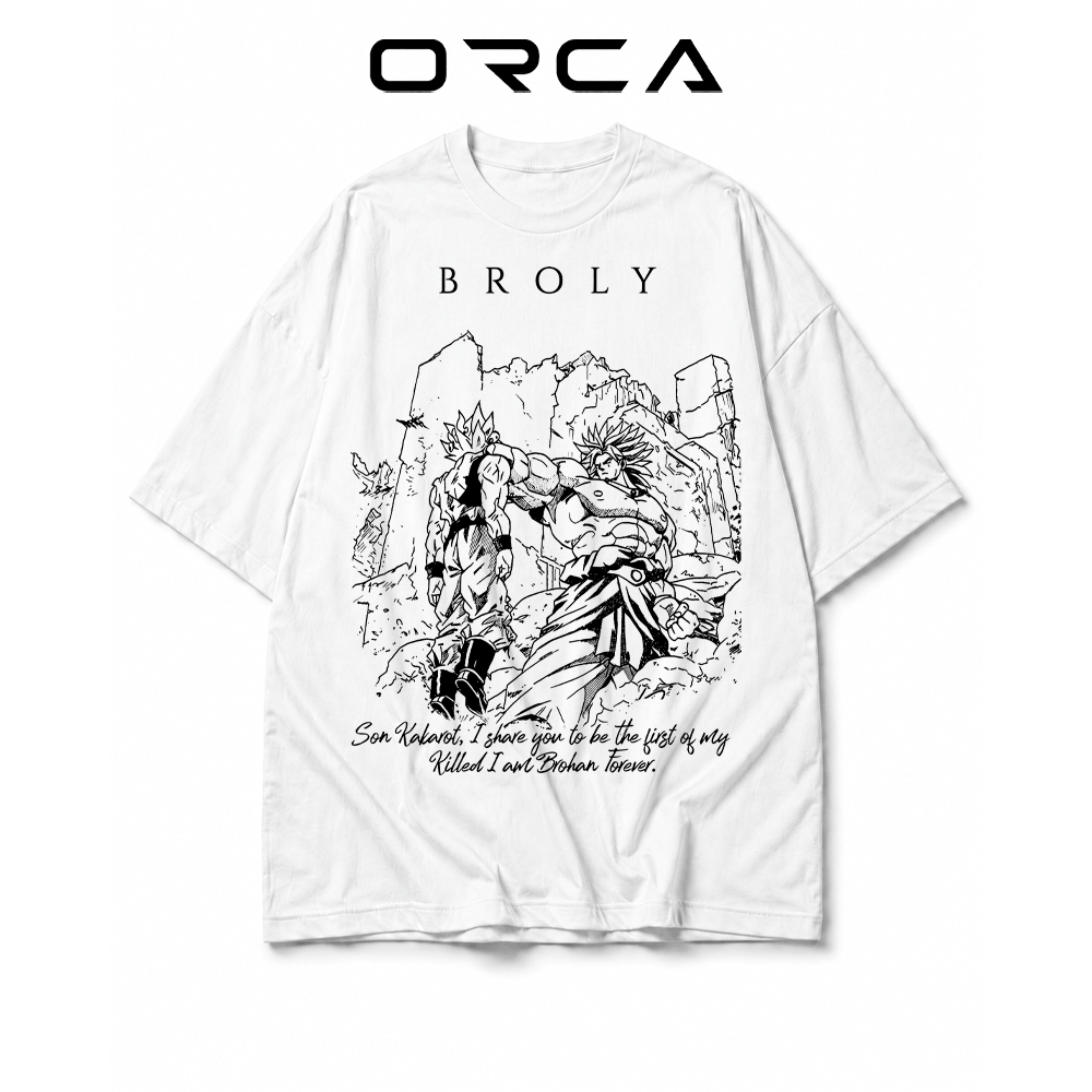 เสื้อยืด Orca พิมพ์ลาย Goku and Broly - ผ้าคอตตอนคุณภาพสูง - ORCA81
