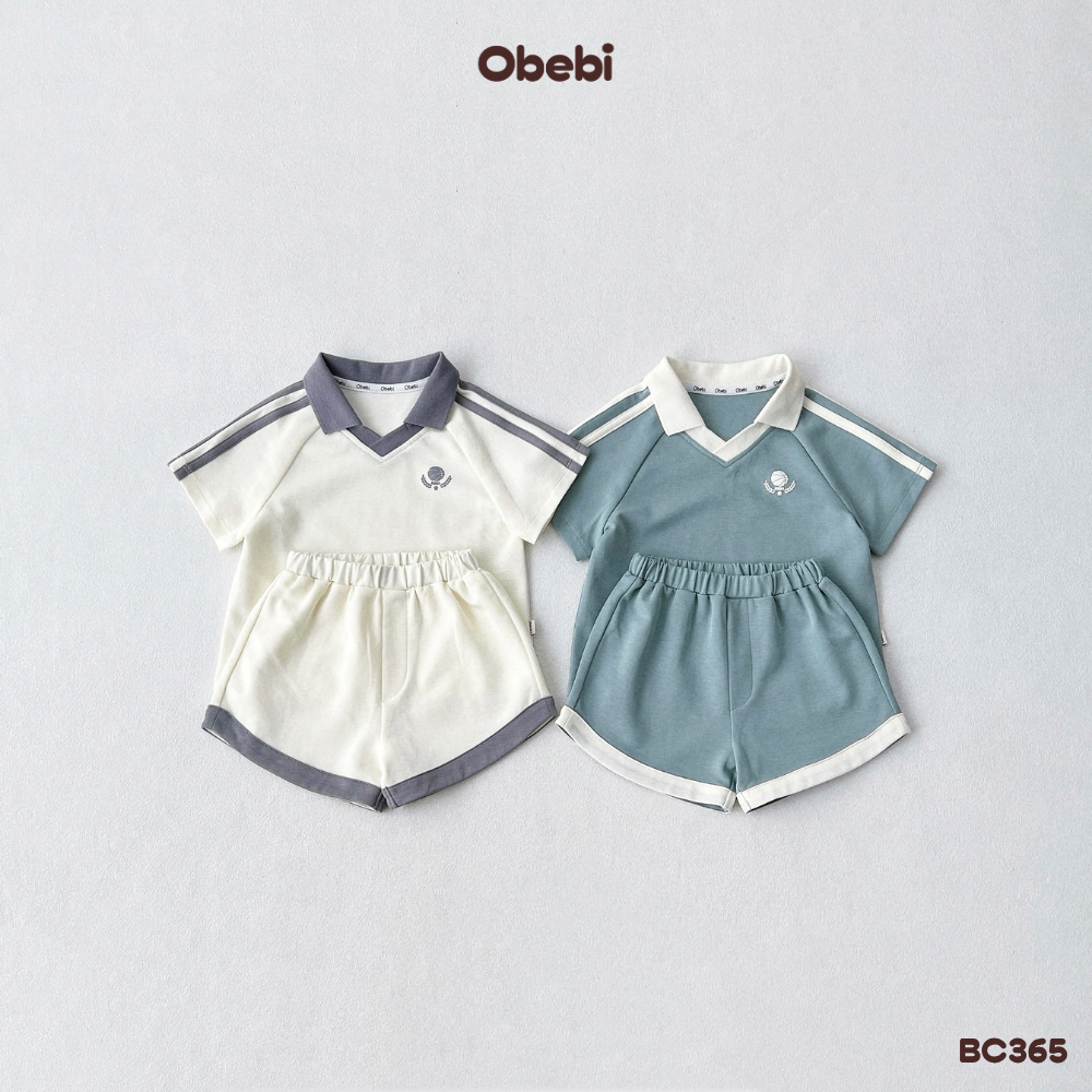 Obebi Summer Comfort Stretched Active Sports Polo Set สําหรับเด็กชายและเด็กหญิงตั้งแต่ 8 - 22kg BC36