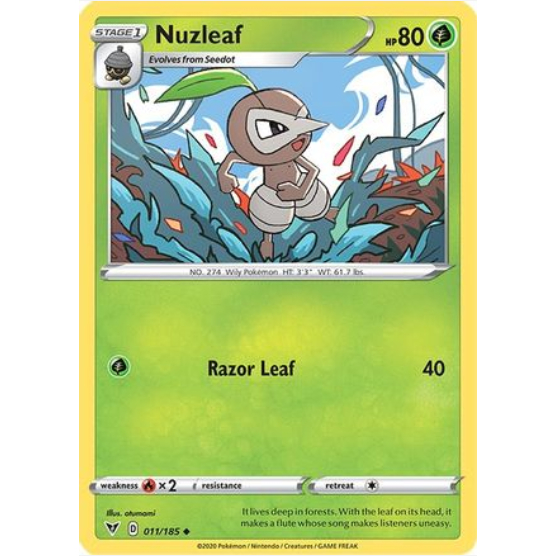 [การ์ดโปเกมอน TCG] Nuzleaf - 011/185 - Uncommon