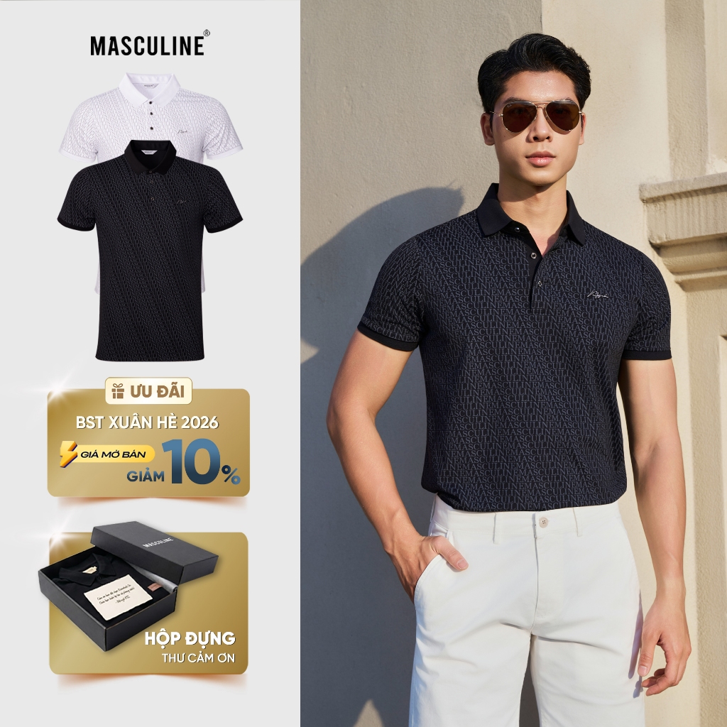 MASCULINE APL607 เสื้อโปโลผู้ชายคุณภาพสูงคอปกตั้ง ทรงเข้ารูป แขน Slim เข้ากับร่างกาย