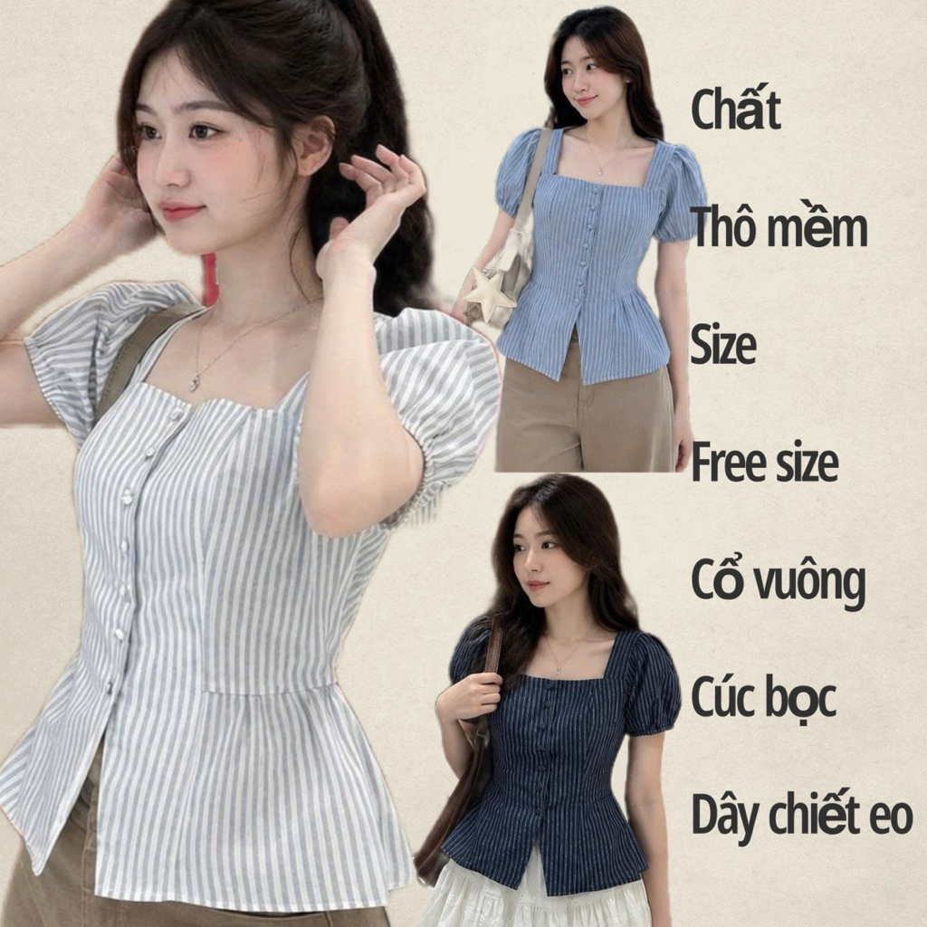 LOVITY TNK06 เสื้อเชิ้ตกระดุมคอปกสี่เหลี่ยมแฟชั่นสตรี