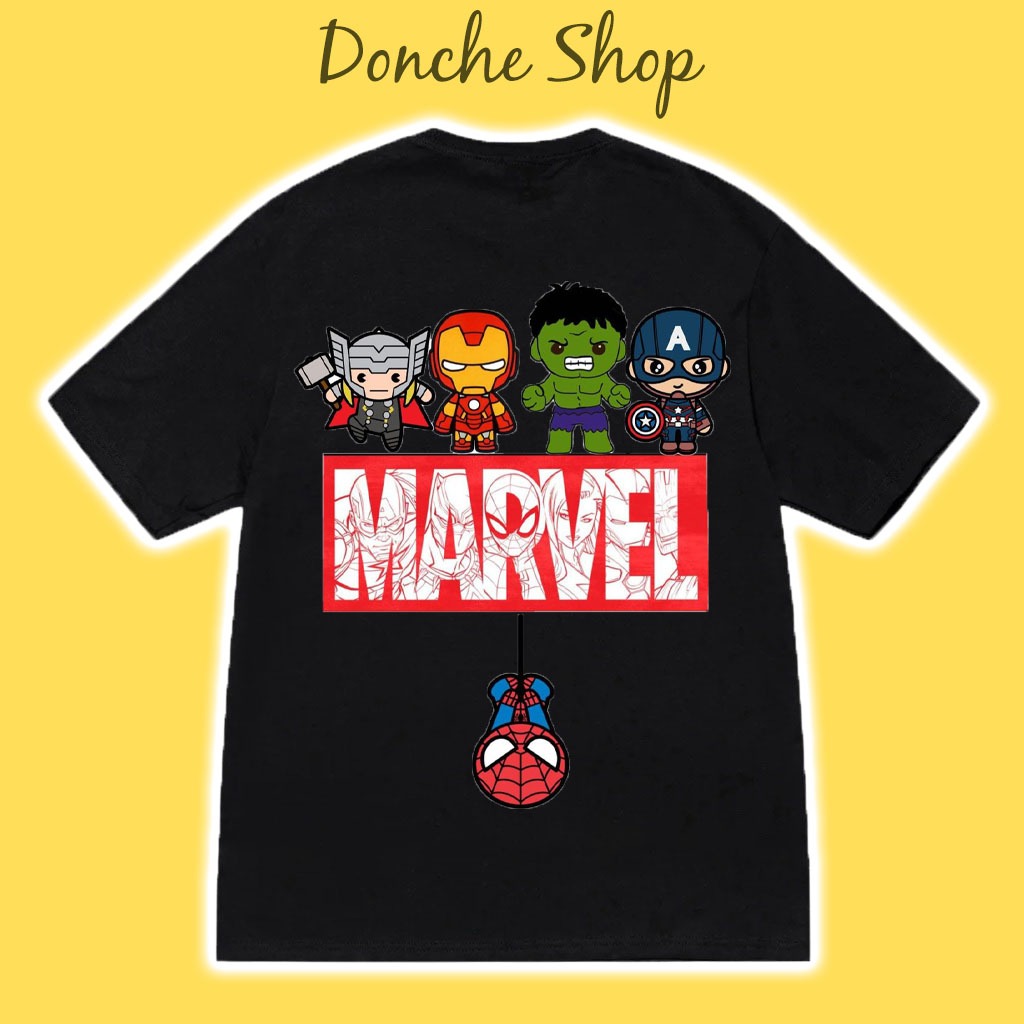 เสื้อยืด Marvel Superhero Unisex สําหรับผู้ชายและผู้หญิงผ้าฝ้ายคุณภาพสูง Marvel เสื้อยืด 588592