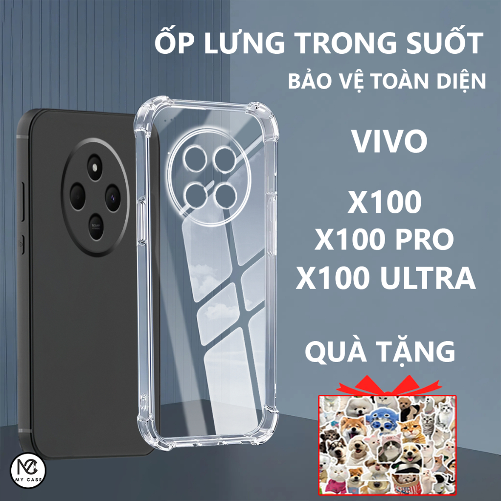 เคสกันกระแทก Vivo X100/ X100 Pro/ X100 Ultra/ X100s โปร่งใส ซิลิโคน กันกล้อง - My Case