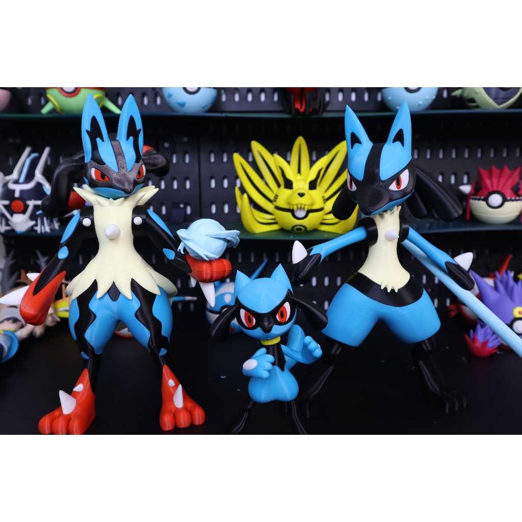 โมเดล Riolu - Lucario - Mega Lucario (การพิมพ์ 3 มิติ)