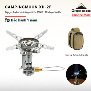 Bếp gas mini cắm trại công suất lớn 3300w Campingmoon XD-2F | Inox 304, có tích hợp đánh lửa