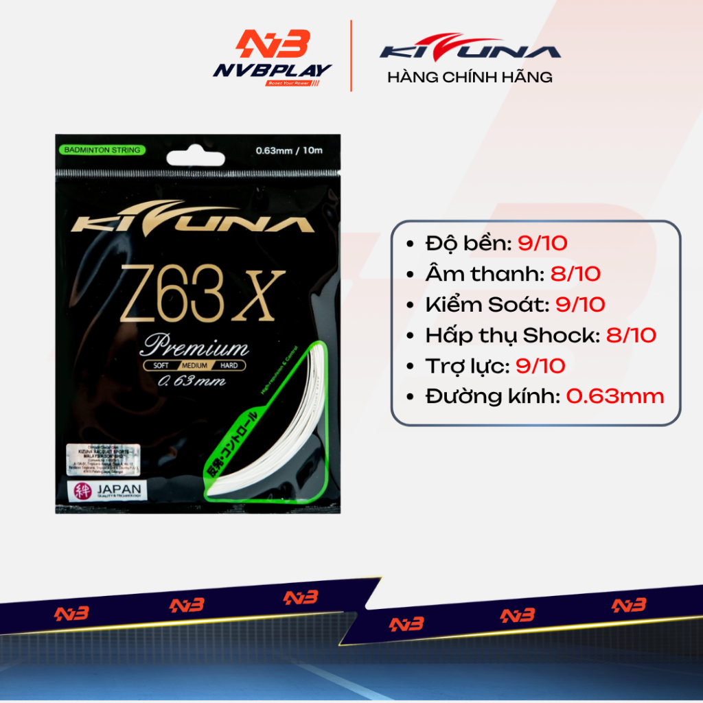 [GENUINE] สายไม้แบดมินตัน Kizuna TP Z63X - สายแร็กเก็ต - รองรับดี ความทนทานสูง