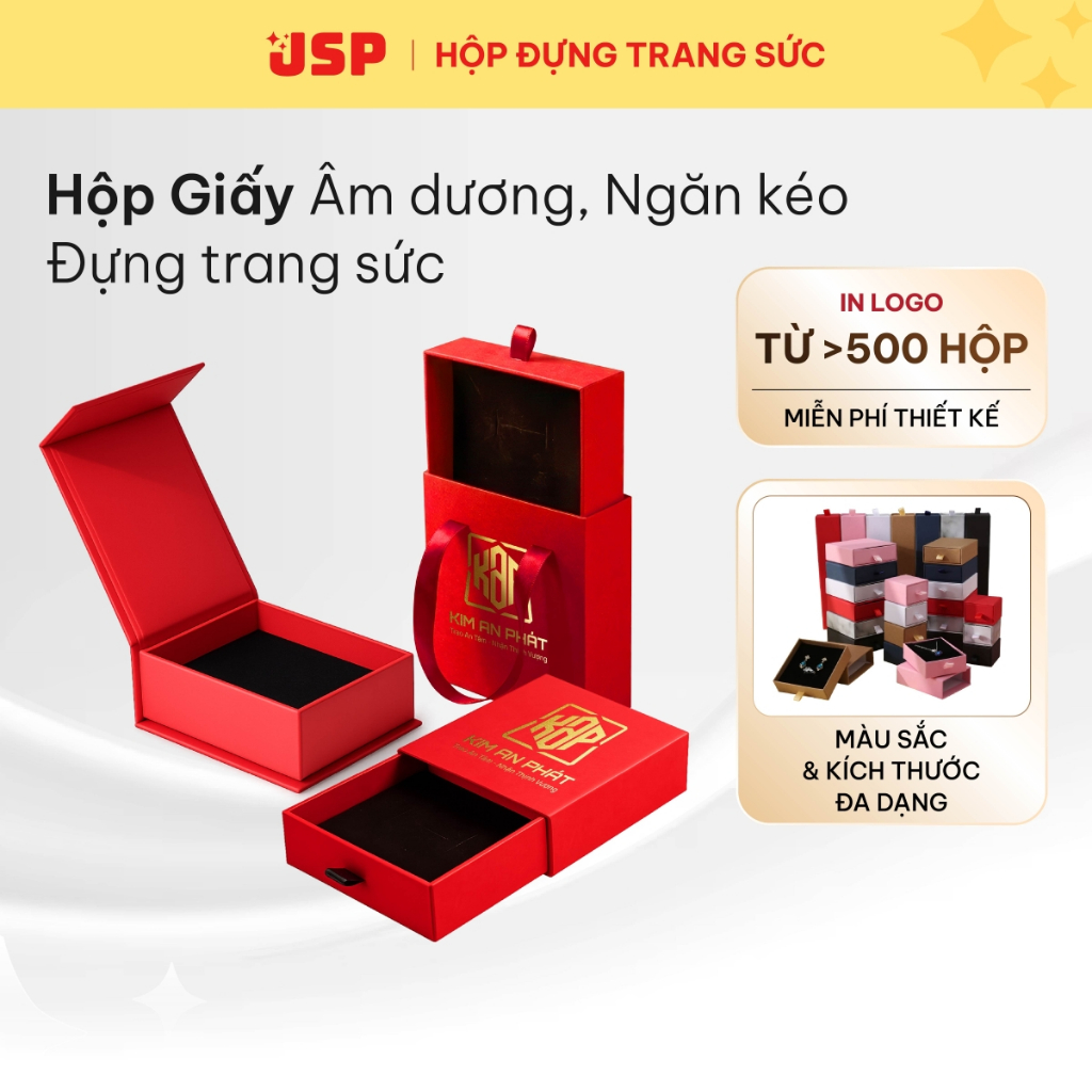 เจเอสพี กล่องเครื่องประดับกระดาษพีOLO แม่เหล็ก พิมพ์โลโก้จากกล่องสร้อยคอ 200 กล่องแหวน สร้อยข้อมือ เ