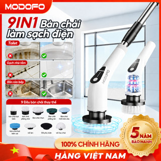 MODOFO Máy Cọ Vệ Sinh Điện 9 Đầu Cọ, Chổi Cọ Nhà Tắm Không Dây, Làm Sạch Khe Gạch Toilet Bếp, Xoay 180°, Sạc USB