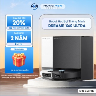 Robot hút bụi lau nhà Dreame X60 Ultra - Lực hút Vormax™ 36.000Pa - Lau nước nóng 40°C - Chổi kép PressureStream™