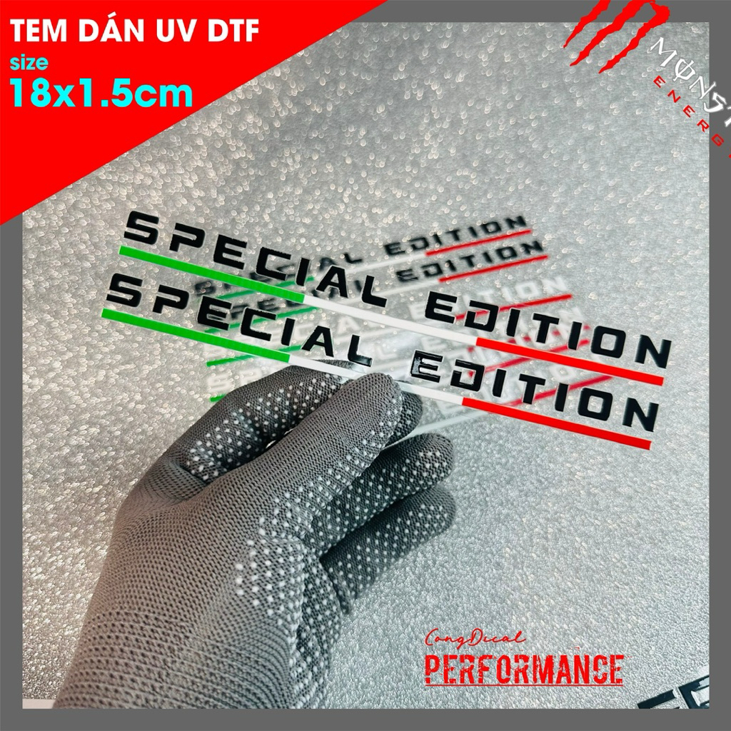 SPECIAL EDITION สติ๊กเกอร์ ITALIAN FLAG (18x1.5cm) วัสดุ UV DTF