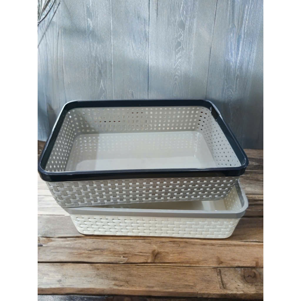 [ผลิตภัณฑ์ THAILAND] พลาสติกสีดําขนาดเล็ก (XS) HH1087- DKW KT 18*26*7CM ใช้จัดเก็บหนังสือ ของชิ้นเล็