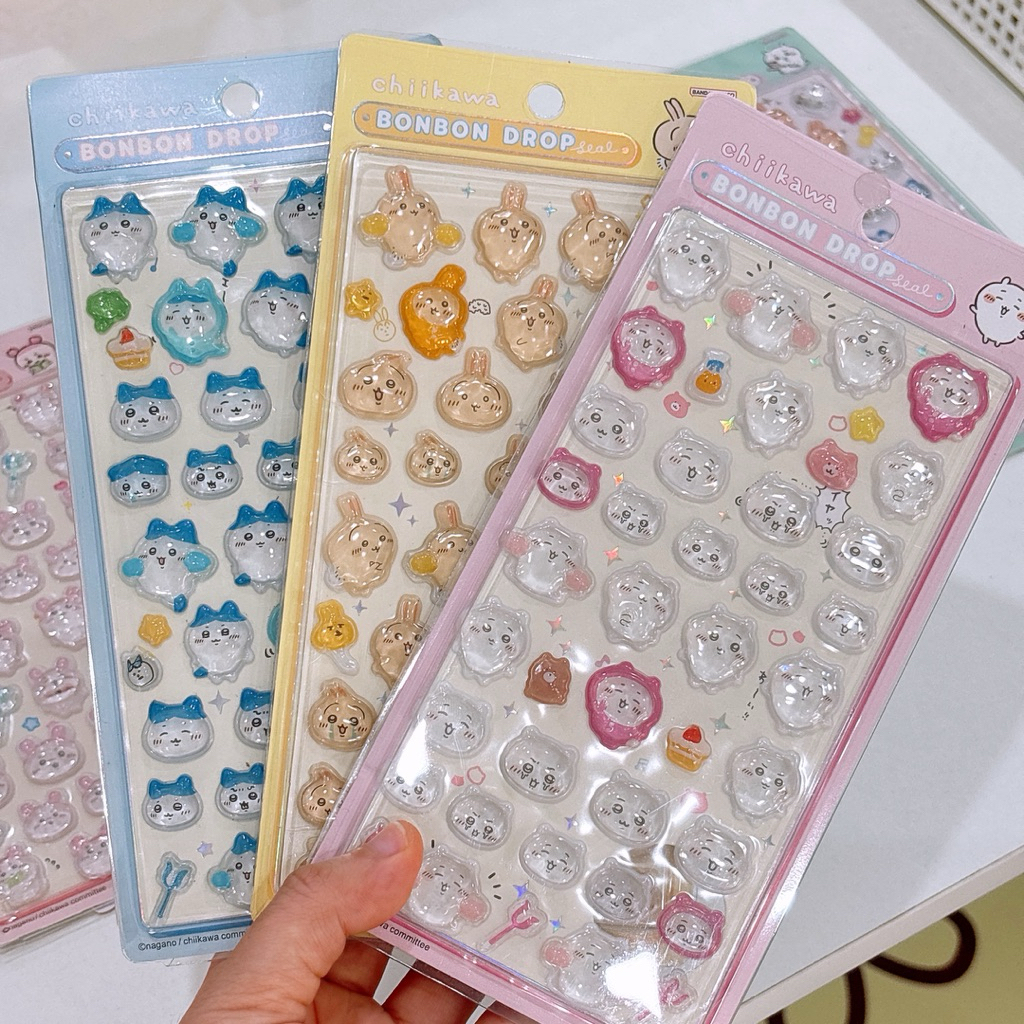 น่ารัก BonBon Drop 3D นูนสติกเกอร์ตกแต่ง Chikawa Usagi Hachiware Momonga