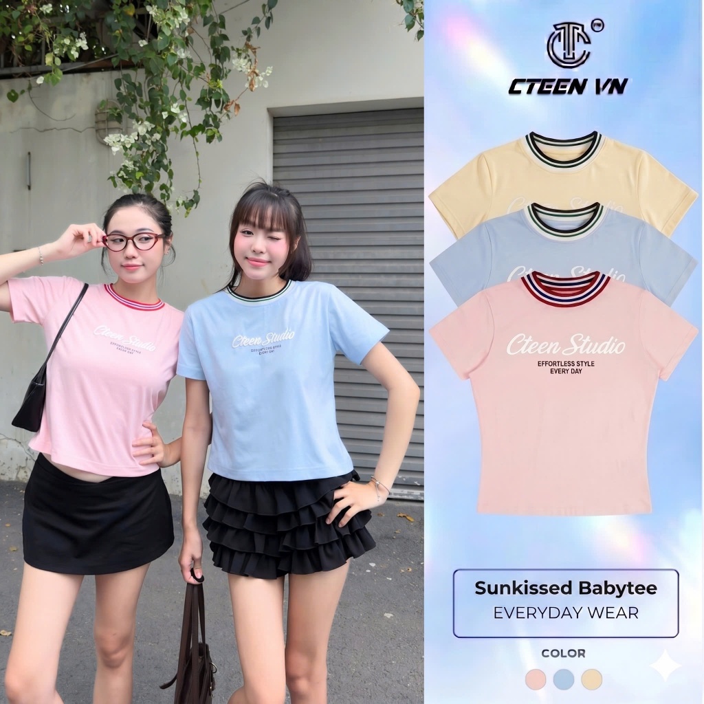 Sunkissed Babytee เสื้อยืดแขนสั้น เสื้อยืดคอปก Cotton Local Brand CTA17- CTEEN VN