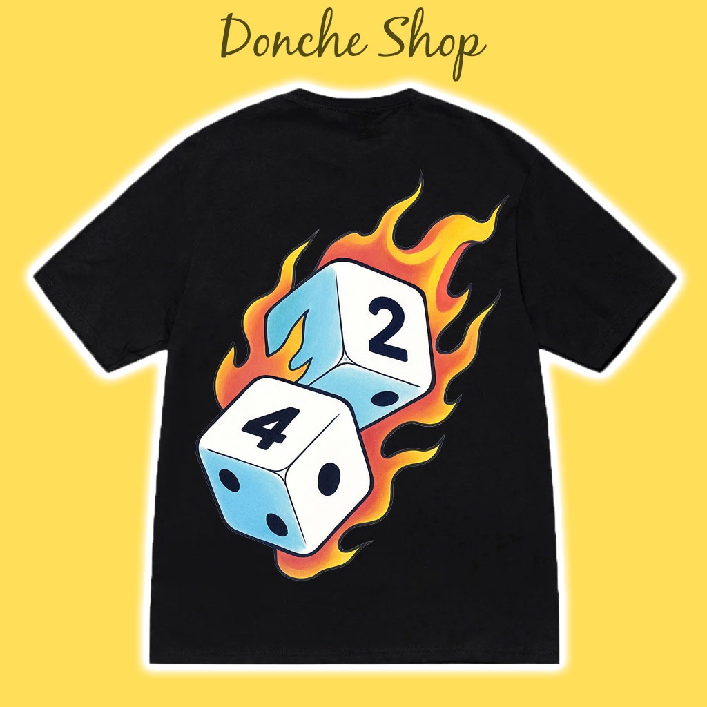 DC Fire Dice Form เสื้อยืดสําหรับผู้ชายและผู้หญิงผ้าฝ้ายคุณภาพสูง Fire Dice เสื้อยืด 583474