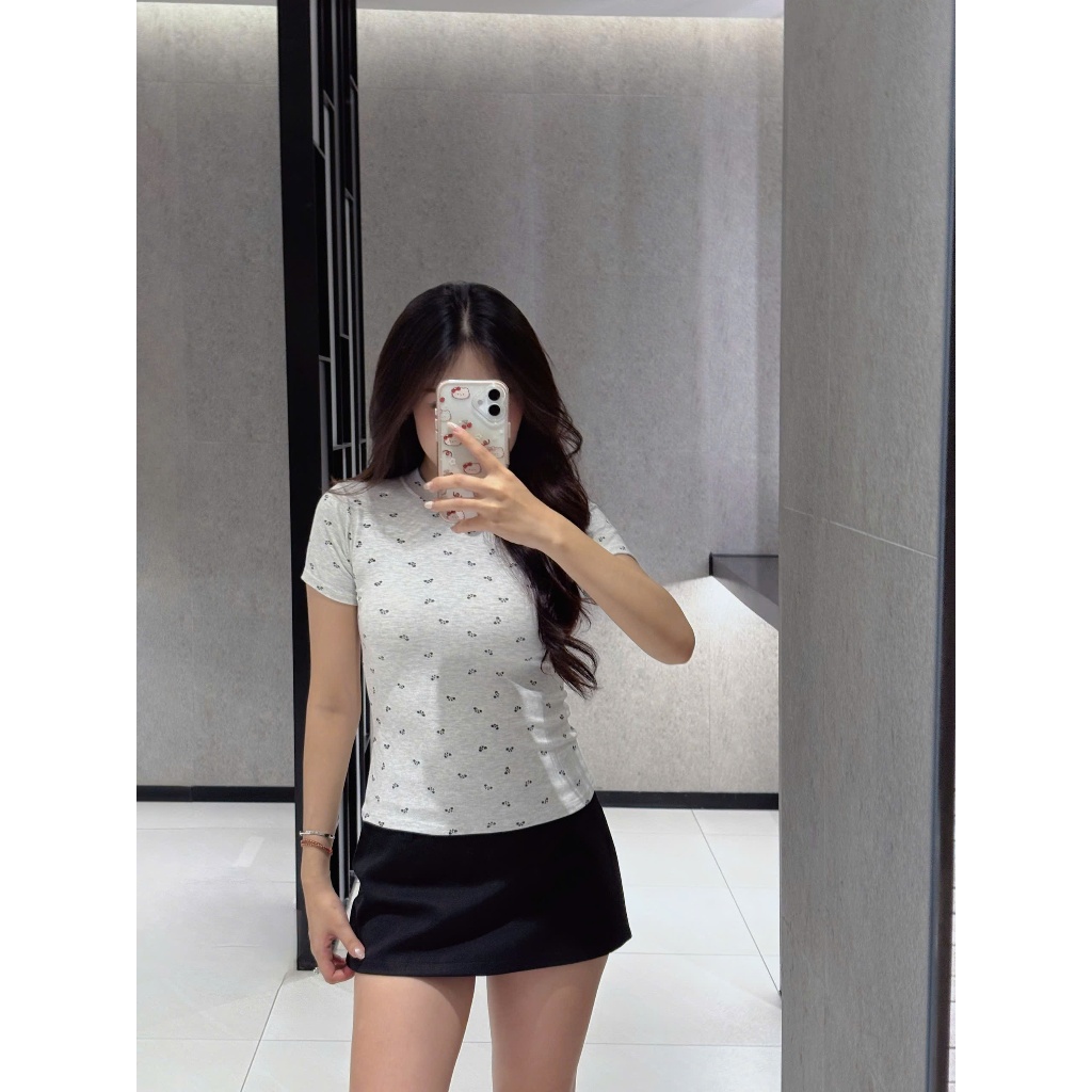 Peonyb ss26 เสื้อผูกโบว์เด็ก เสื้อยืดคอตตอนยืดหลากสี hotgirl ผู้หญิง แขนสั้น - ATH243