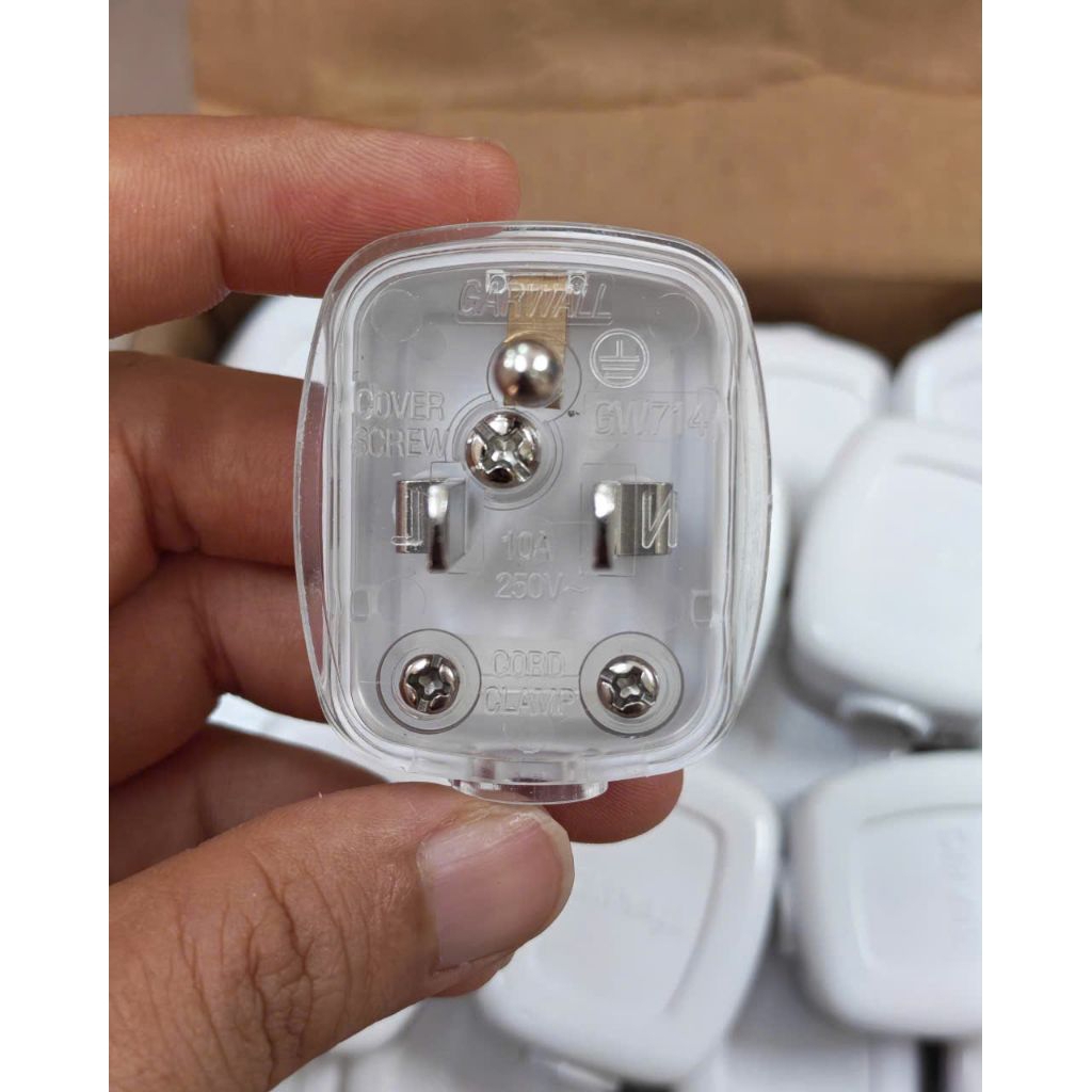 GW714 Garwall 10A 250V 3-Prong ปลั๊กไฟมาตรฐานอเมริกัน, หัวพับ 90 องศา, คุณภาพสูง 2500W โหลดความจุ/ V