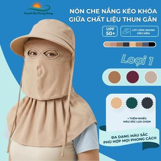 [Tặng 2 quà] Nón Khẩu Trang Mắt Phi 2 Lớp Vành Rộng Loại 1 Cao Cấp Chống Nắng Bảo Vệ Da Chất Liệu Thun Mềm