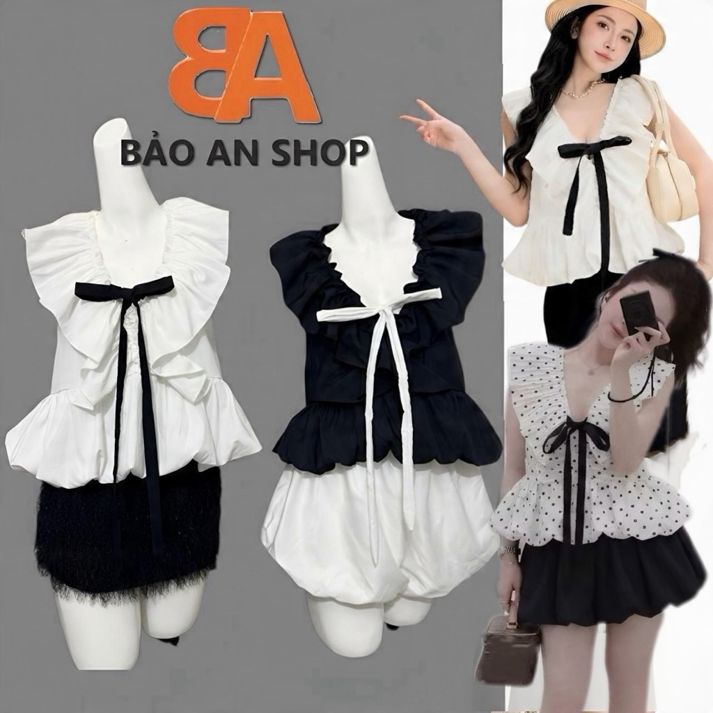 A-139. เสื้อคอระบายผูกโบว์ลมแรง