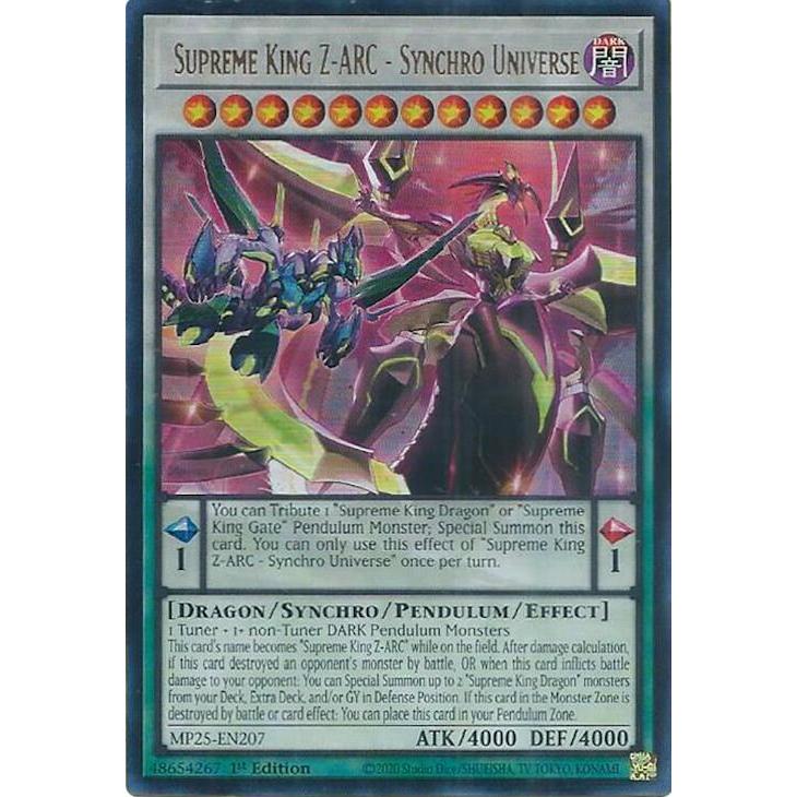 การ์ด Yugioh MP25-EN207 - Supreme King Z-ARC - Synchro Universe - Pendulum Synchro Monster - Ultra R