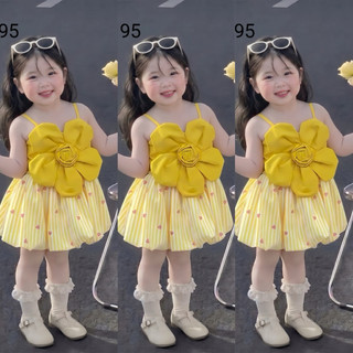 Sét váy áo 2 dây ,ưđính hoa siêu xinh bé gái chất lụa mềm mát size 7-16 kýi