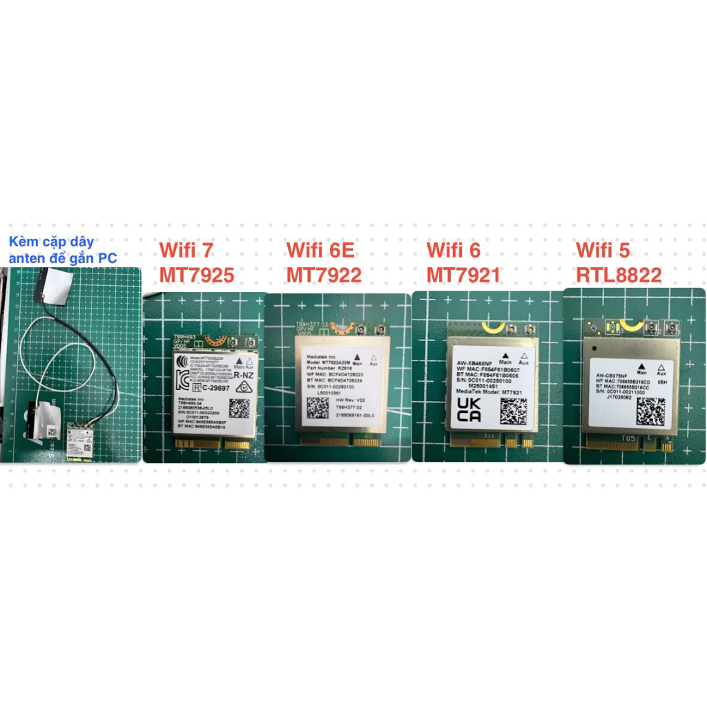 Wifi 7 - 6E - 6 - 5 - MT7925 MT7922(RZ616) MT7921 MT7902 RTL8822 AC8260 AC8265 AC7260 AC7265 สําหรับ