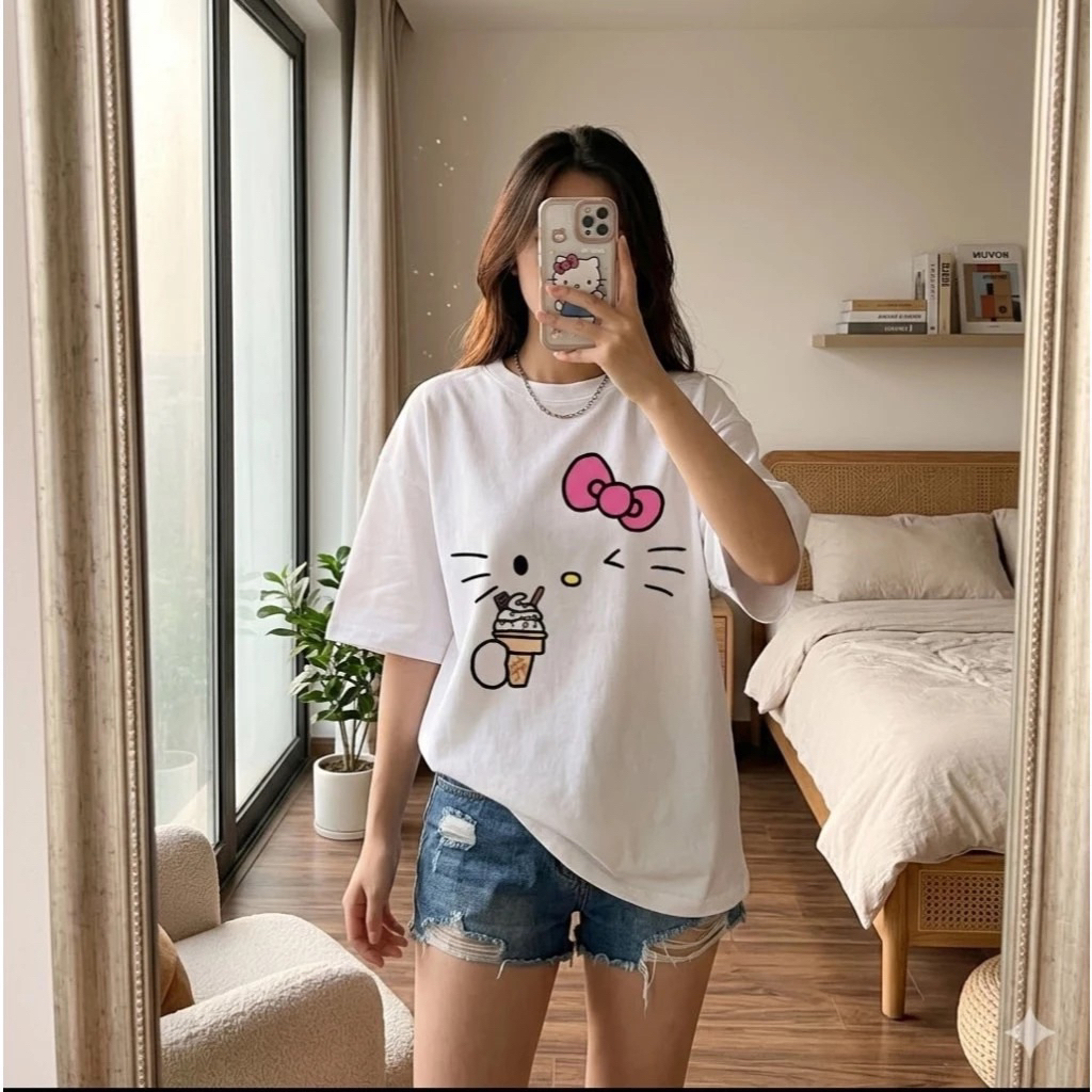 เสื้อยืดกรวย CAT eat ICE CREAM THO888