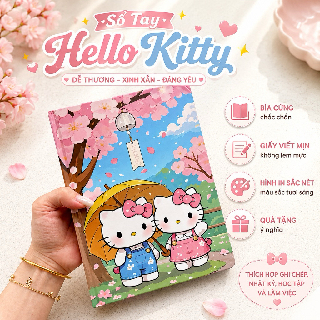 Hello Kitty Kawaii Notebook ปกแข็ง A5 Notebook Diary Study Office ของขวัญน่ารัก