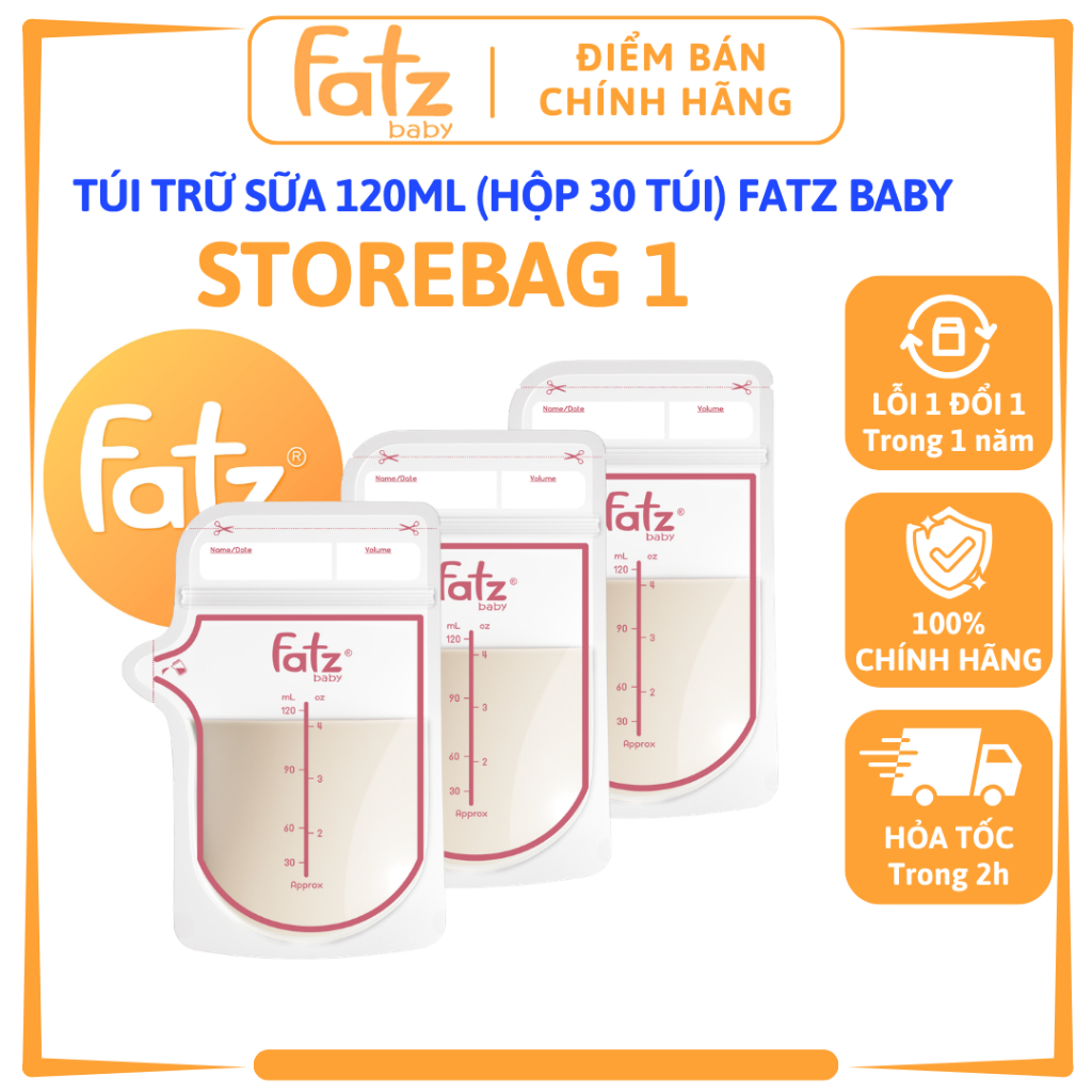 FATZ BABY StoreBag 2 FB0123MC 250mL, StoreBag 1 FB0122MC 120mL (กล่อง 30 ถุง)