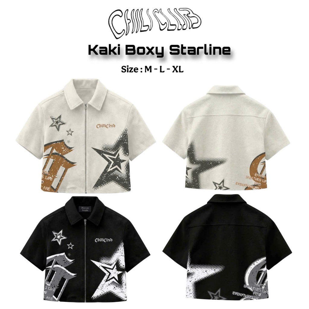 Starline Khaki Boxy ฟอร์มท้องถิ่น เสื้อ Chiliclub
