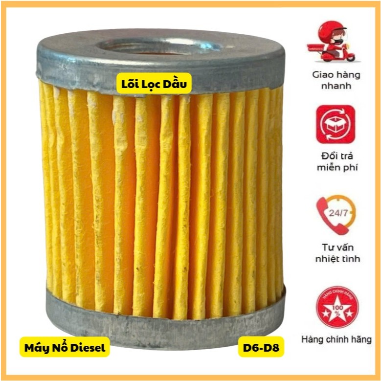 แกนกรองน้ํามัน D6-D8 สําหรับเครื่องยนต์ดีเซล